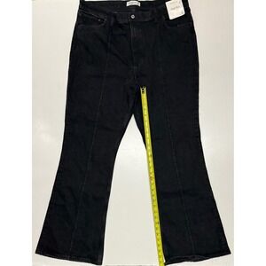 Abercrombie & Fitch High Rise Flare Jeans Black Front Seam 34 18L New